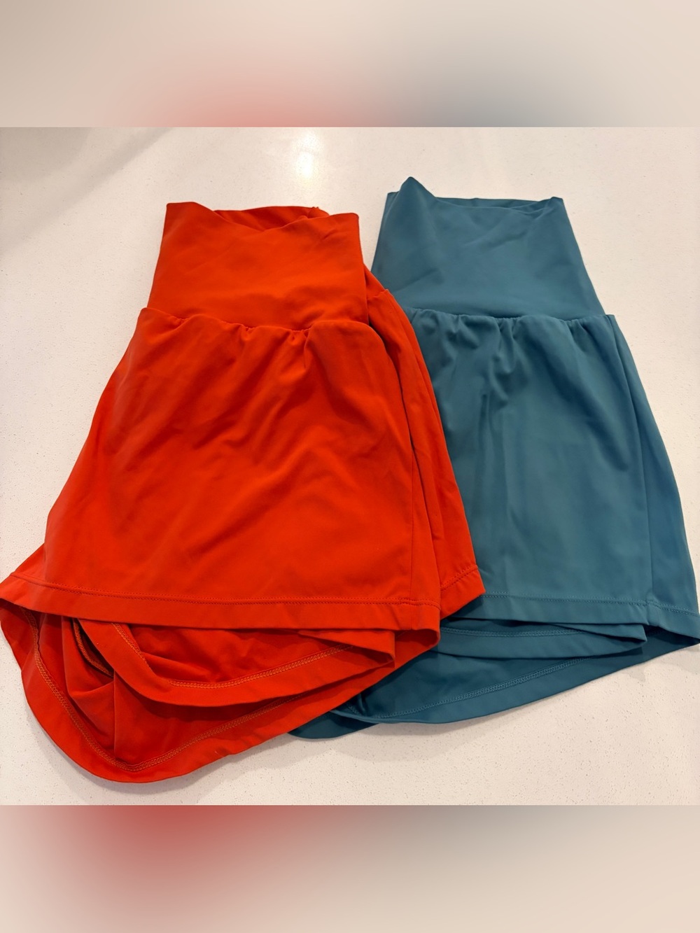 HALARA Athletic Shorts Skirt Duo - Teal and Bright Orange 2 Pairs